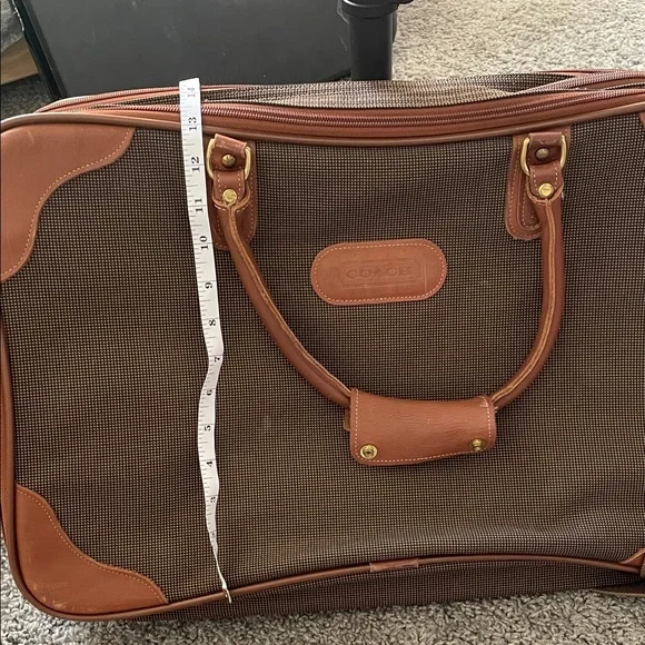 Coach TRAVELWEAVE Duffel 0565 Made in USA 1995 Leather Trim, Brass Hardware YKK - Picture 15 of 16